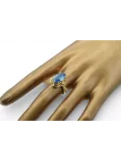  Vintage style Ακβαμαρίνη Κίτρινος χρυσός 14 καρατίων vrc134y